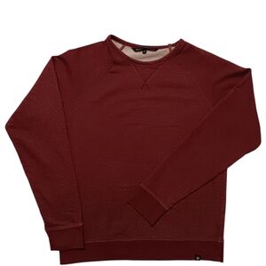 PACT Organic Men Crewneck Sweatshirt Burgundy Cotton Blend Size M Soft Warm Cozy